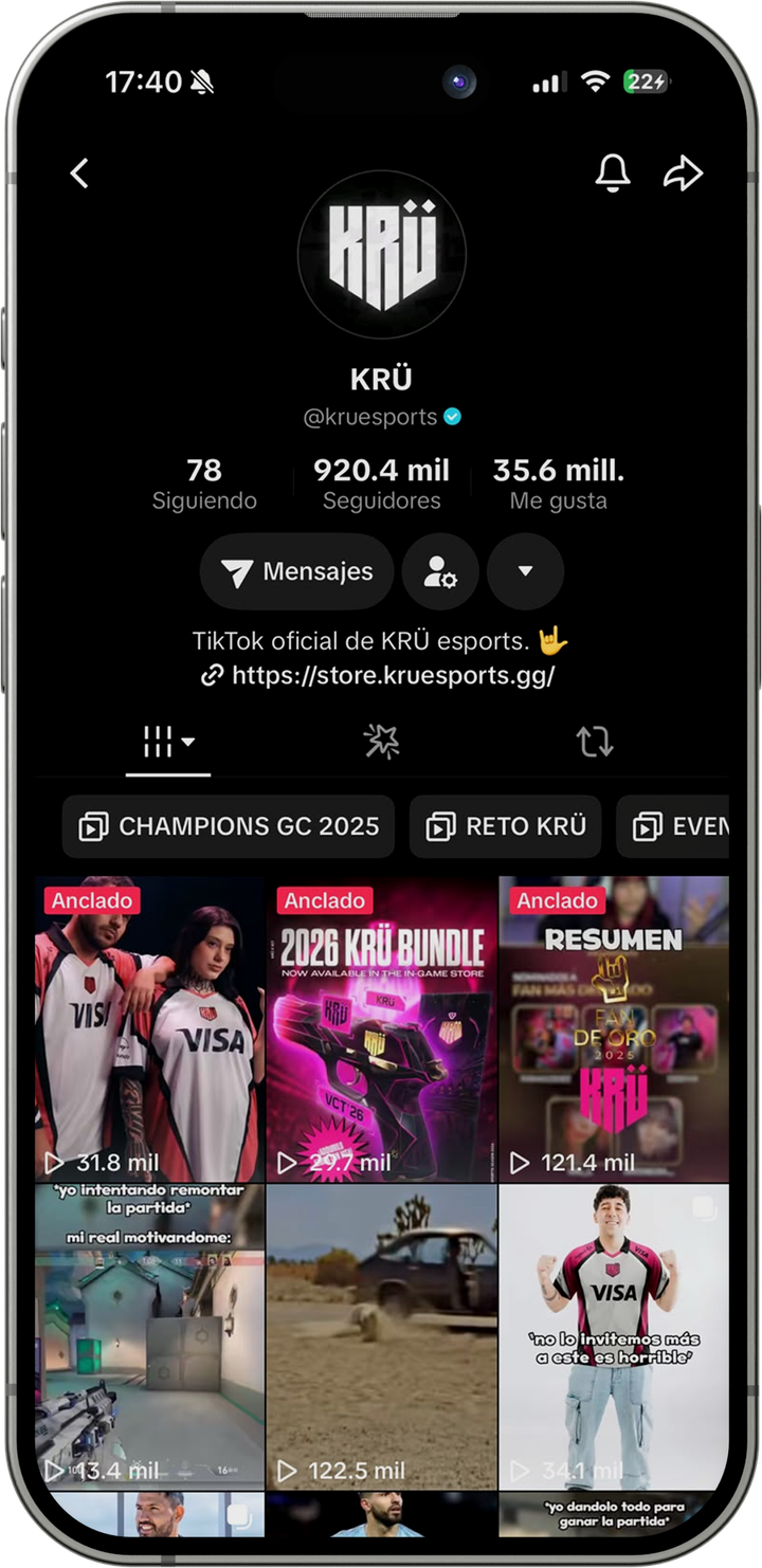 TikTok oficial de KRÜ esports